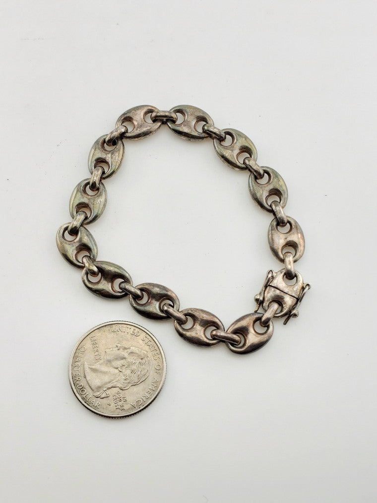 SS Puffy Anchor Bracelet