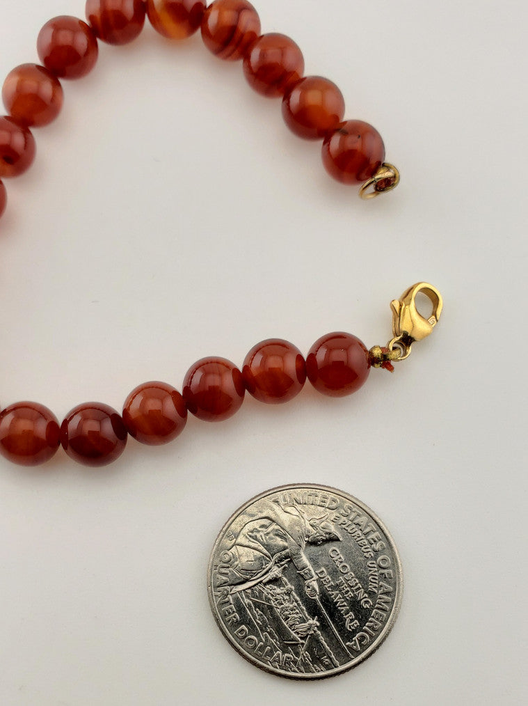 GF Carnelian Bead Bracelet