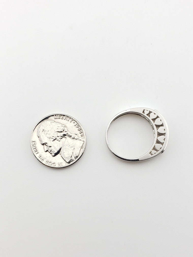 Channel Diamond Heart Ring