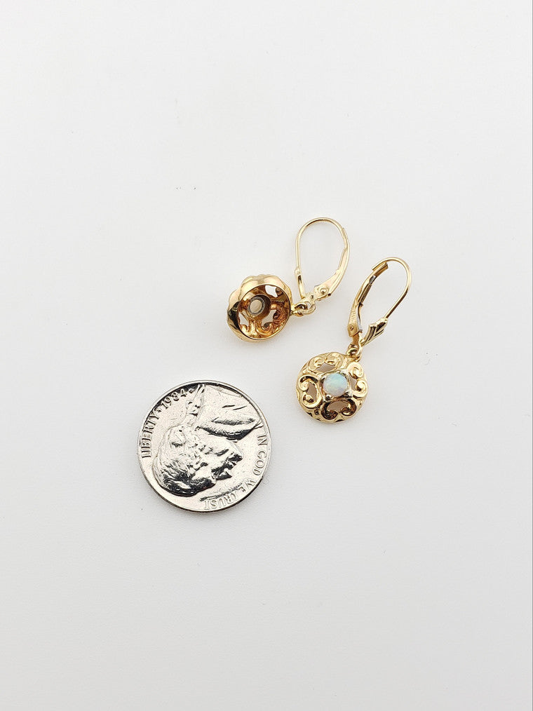 18k Opal Filigree Earrings