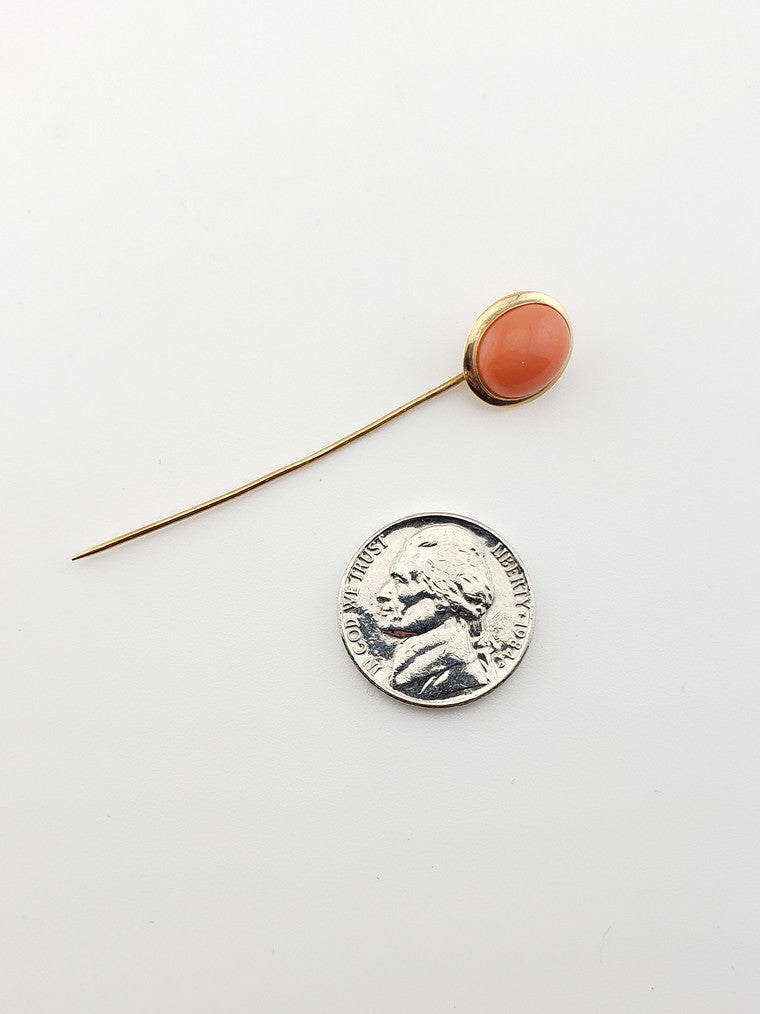 Oval Coral Stickpin