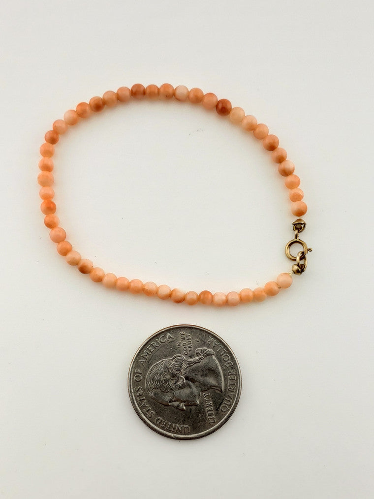 3.5mm Coral Bead Bracelet