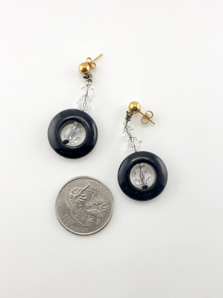 Circle Onyx Earrings
