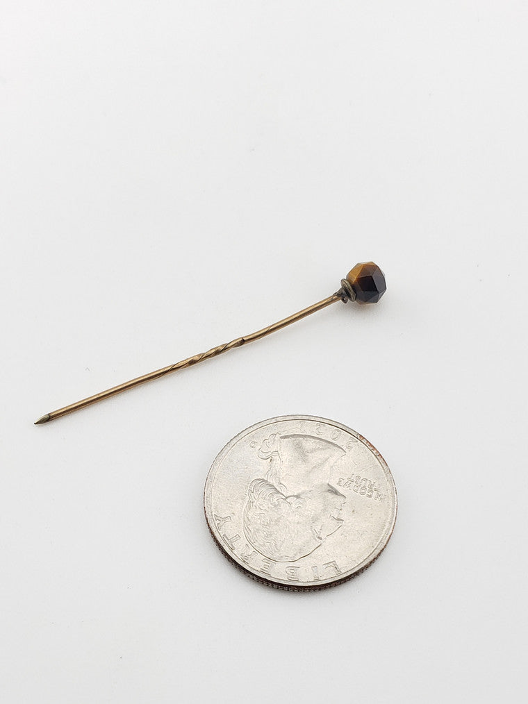C.1900 Tiger Eye Veil Pin