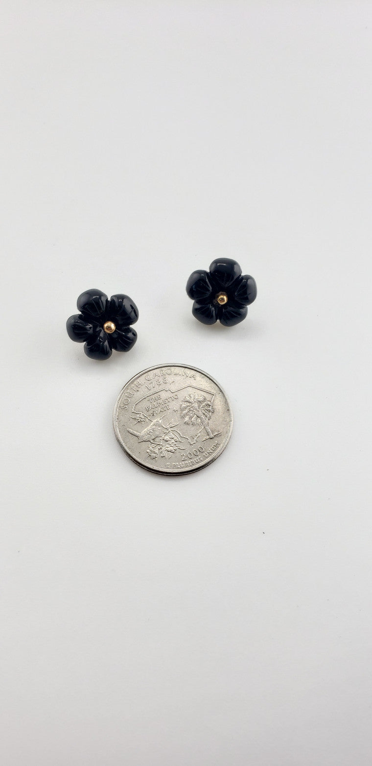 Small Onyx Flower Stud Jackets