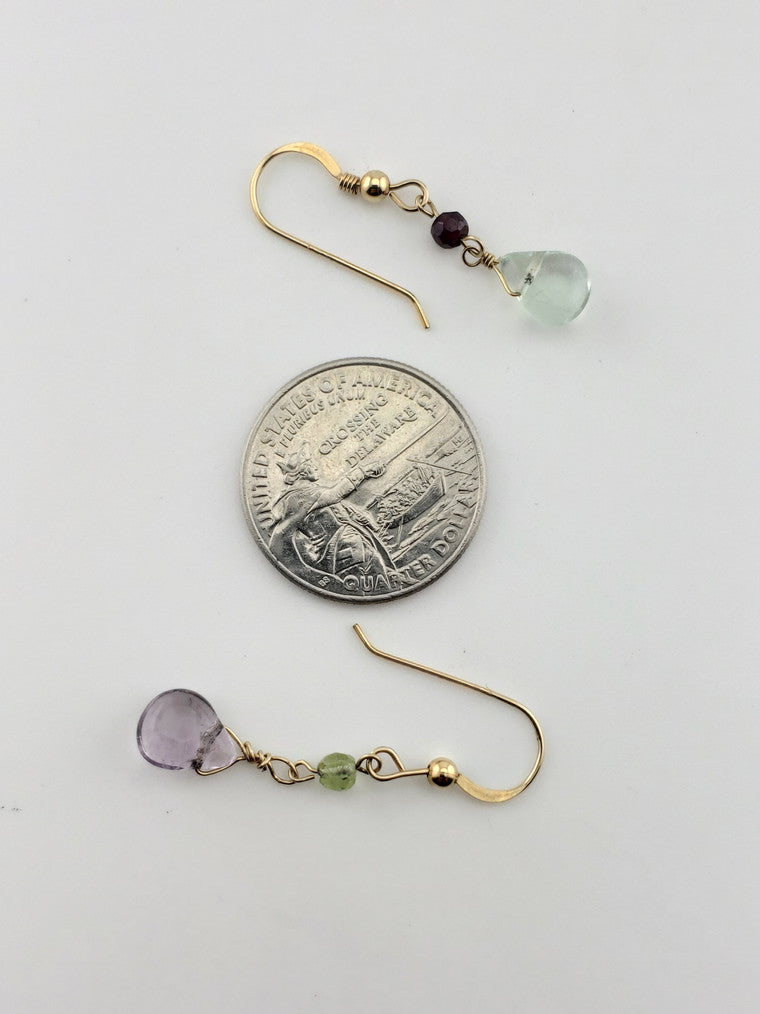 GF Fluorite Odd Color Earrings