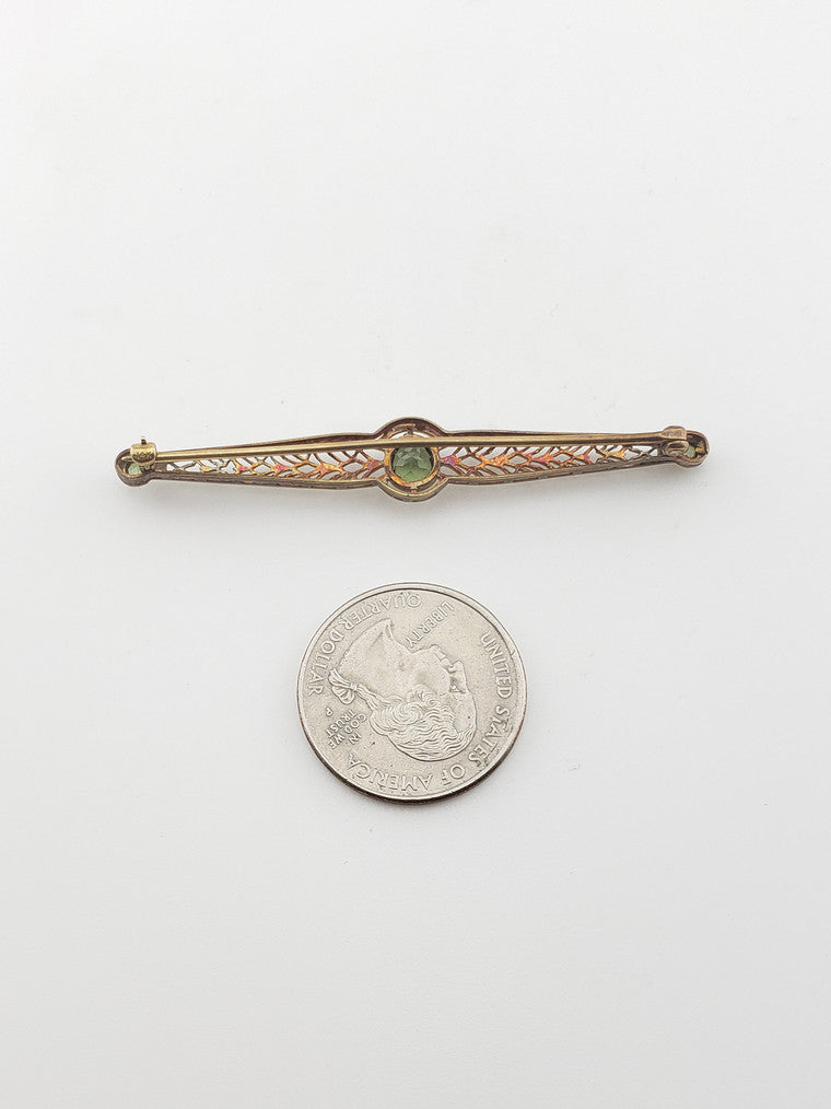 Tourmaline Filigree Brooch