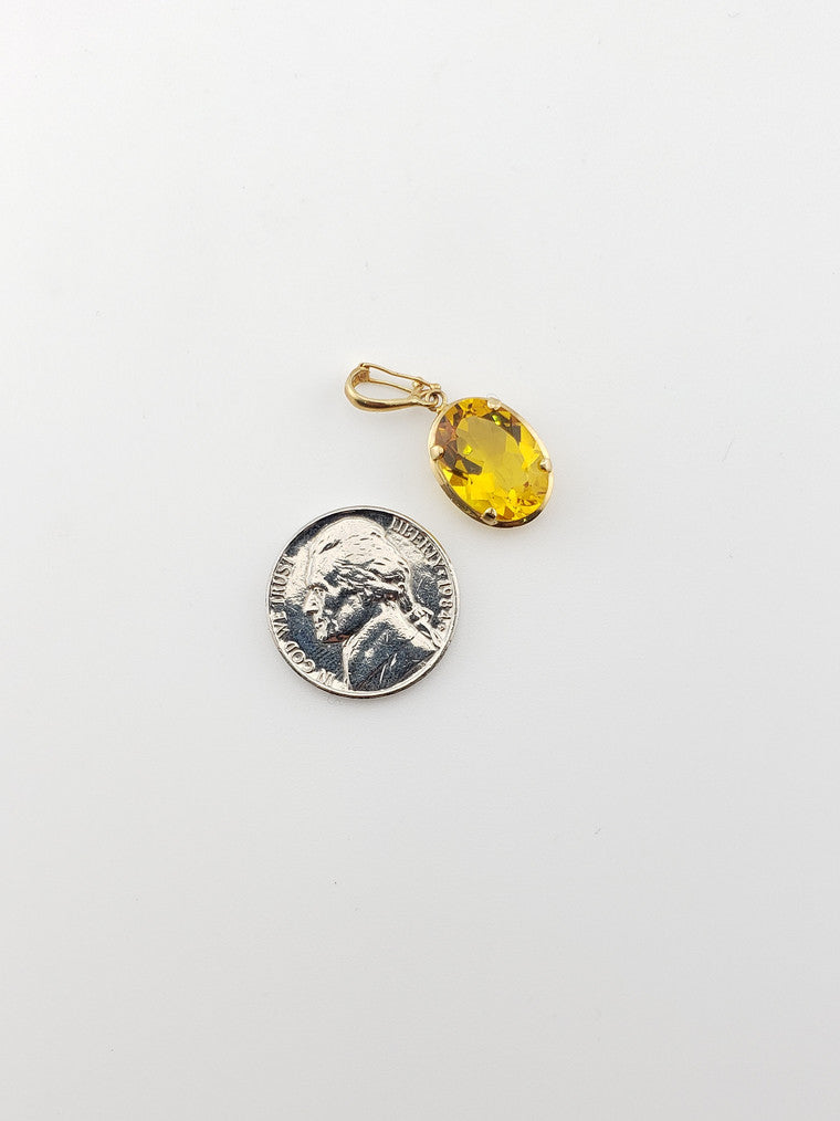 Oval Citrine Enhancer Pendant