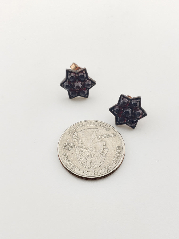 Antique Garnet Star Earrings