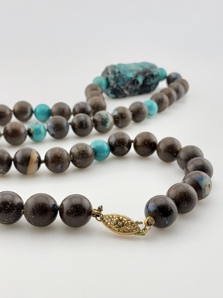 Turquoise & Boulder Opal Strand