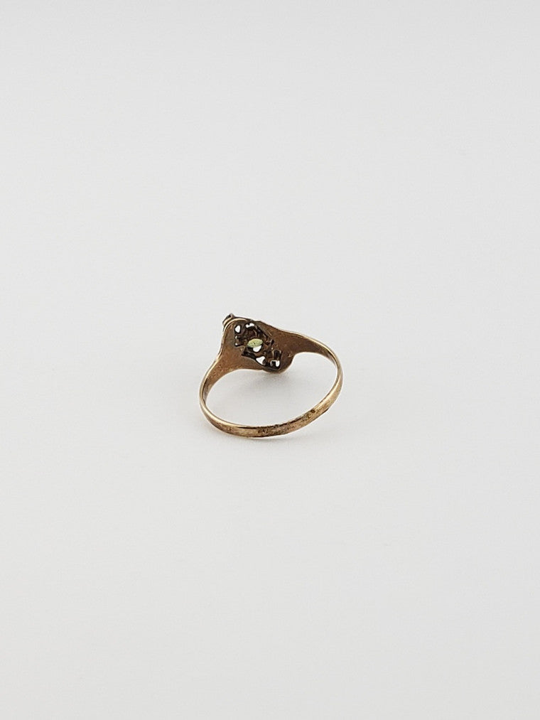 Garnet & Diamond Trio Ring