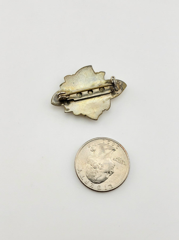 C.1860 Antique GF Leaf Pin