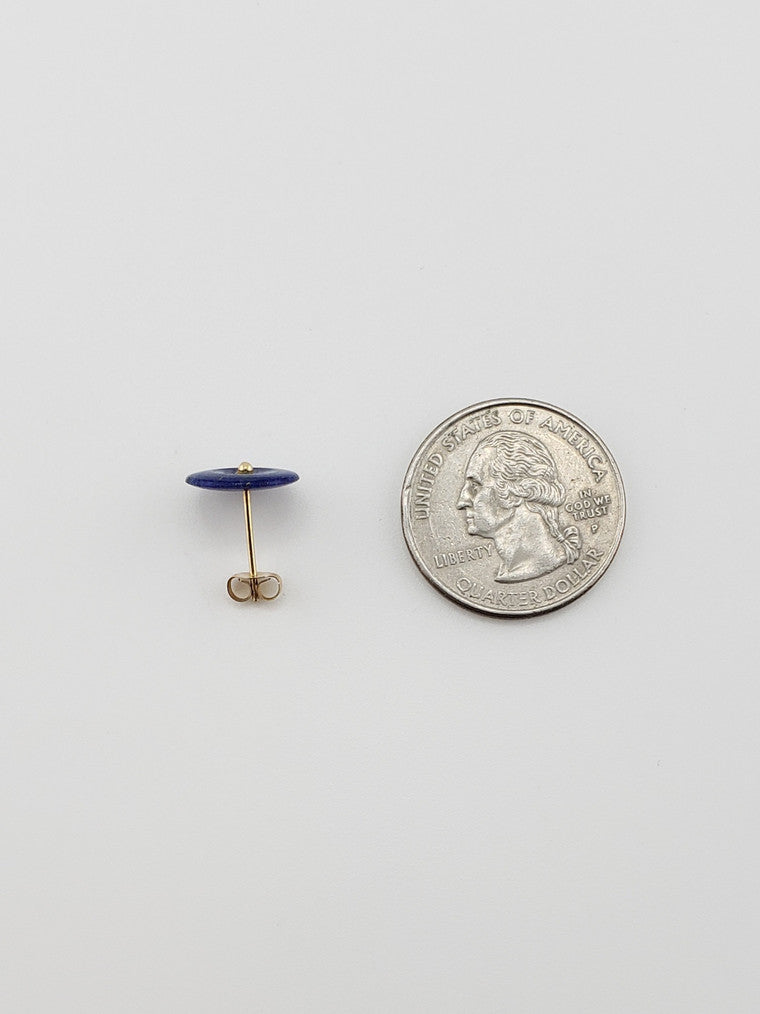 Round Lapis Earring Studs
