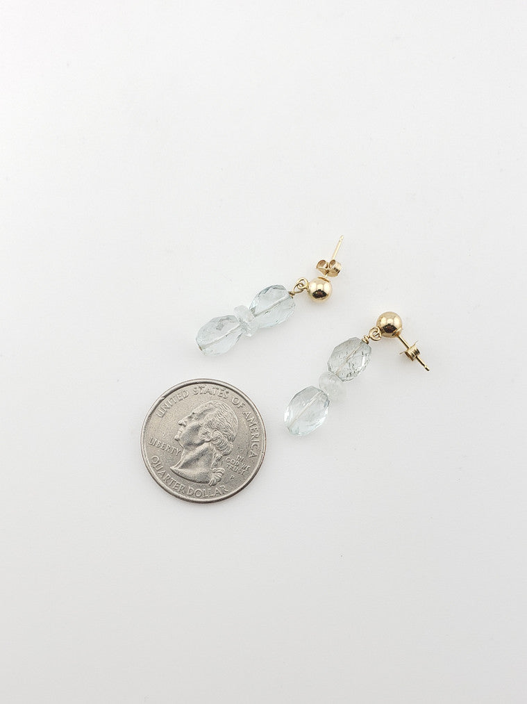 Aquamarine Bead Earrings