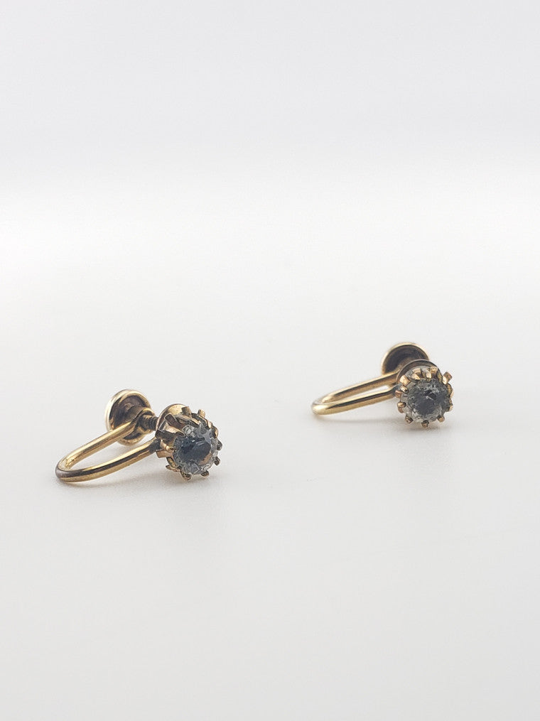 GF CZ Screwback Earrings