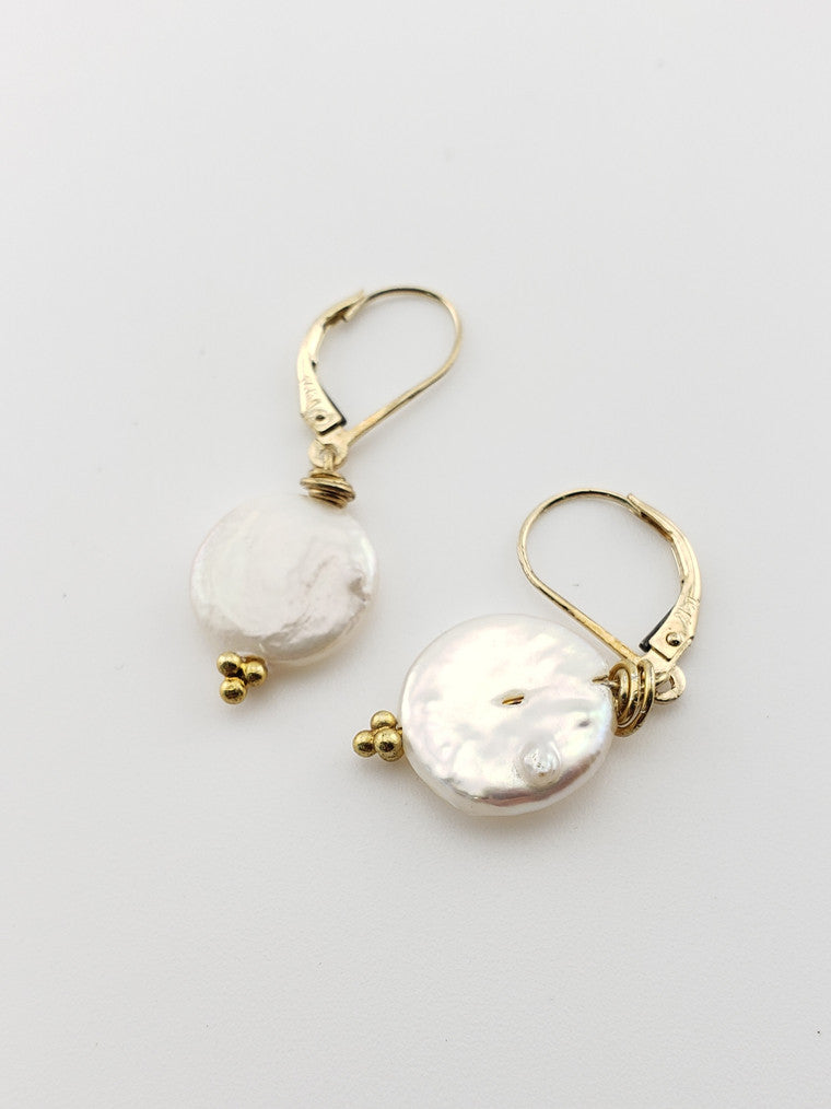 Button Pearl Earrings