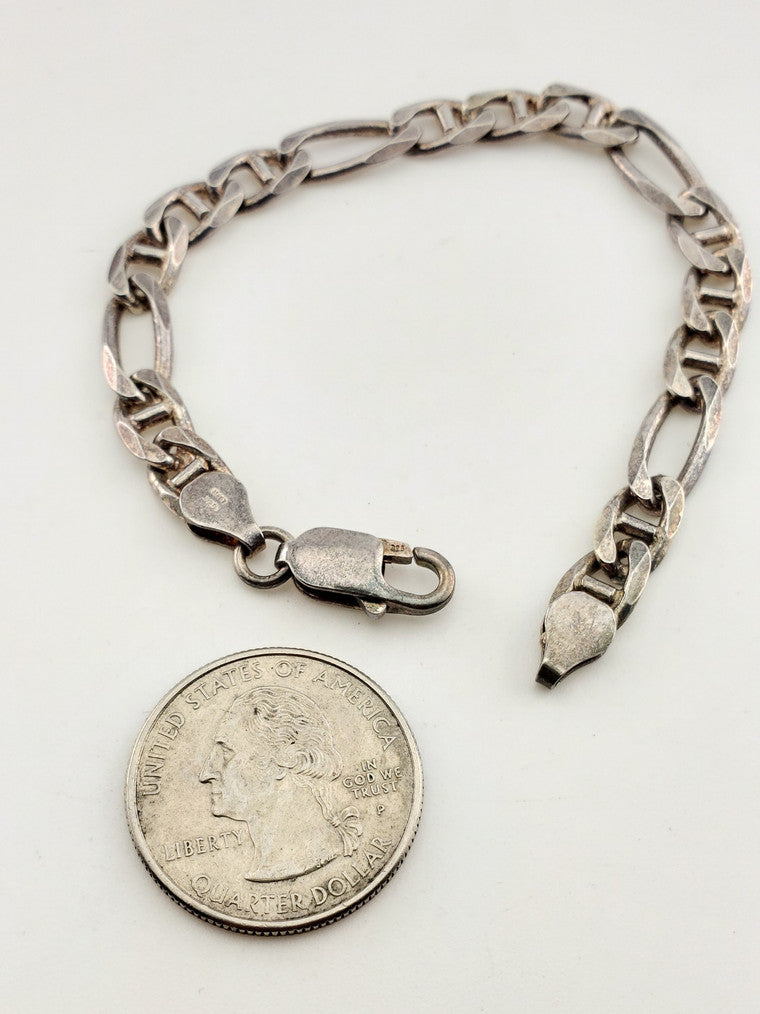 SS Mainer Chain Bracelet w/ a Figarucci Link