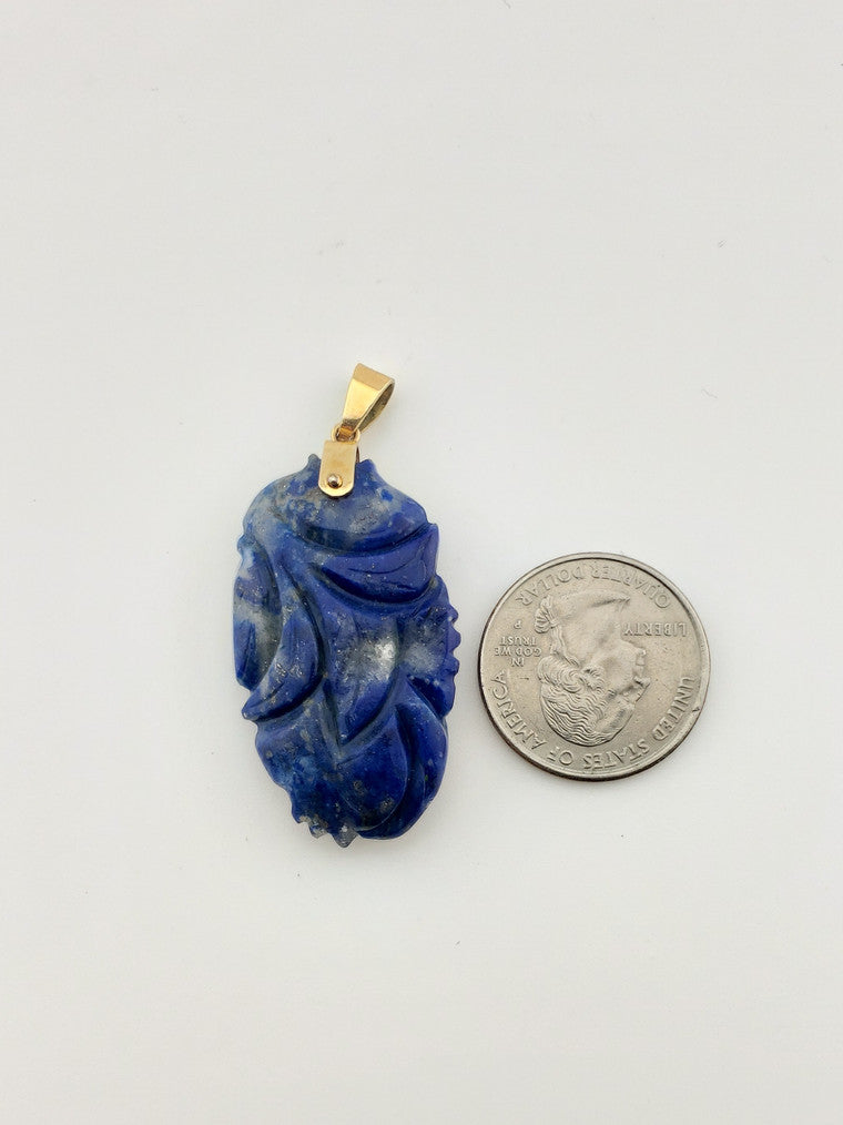 Carved Lapis Pendant