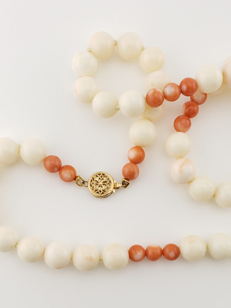 White & Orange Coral Strand 27”