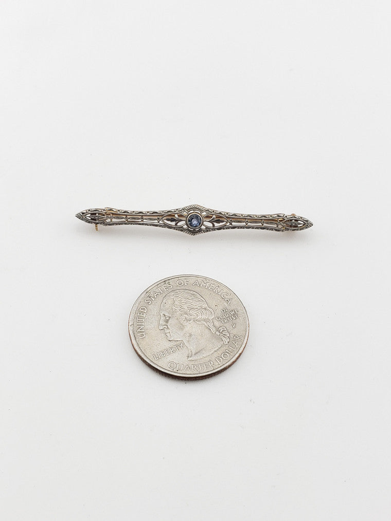 WG Cornflower Sapphire Bar Pin 1