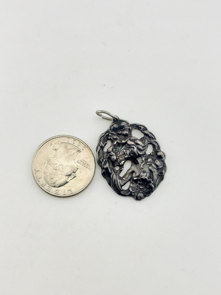 SS Art Nouveau Lady Pendant