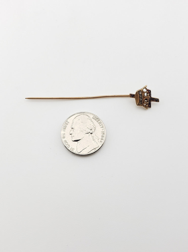Crown and Cross Stickpin