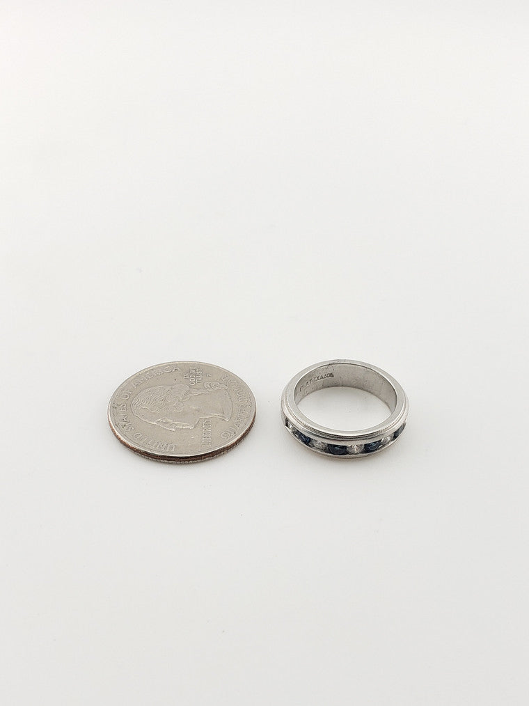 Platinum Diamond and Sapphire Band