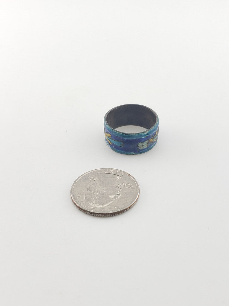 Silver Enamel Band