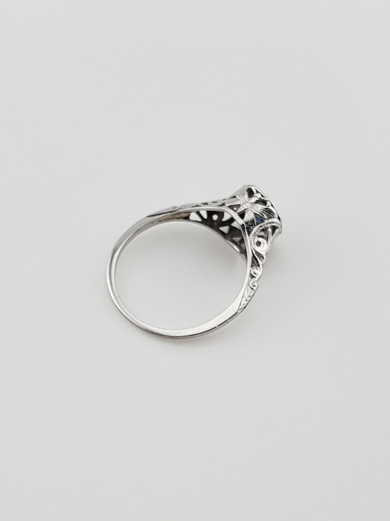 Filigree Sapphire Solitaire