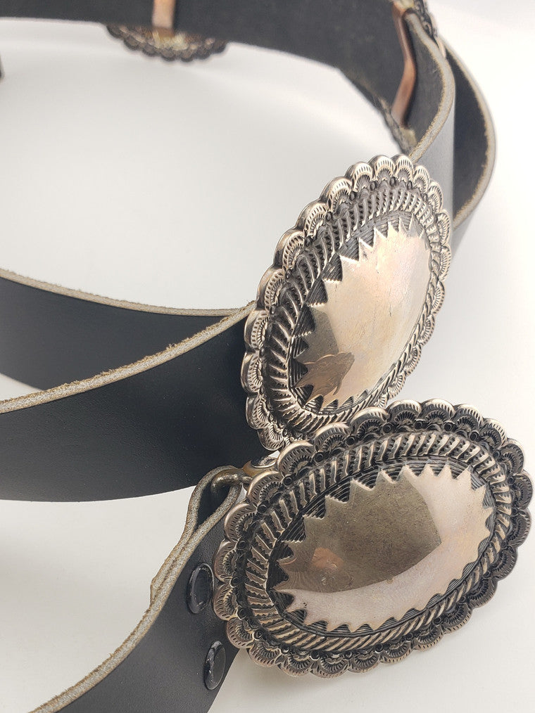 Sterling Black Leather Belt