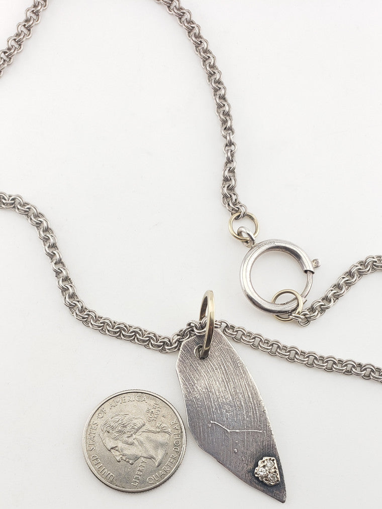 SS w/ 14KW Gold Diamond Necklace & Pendant
