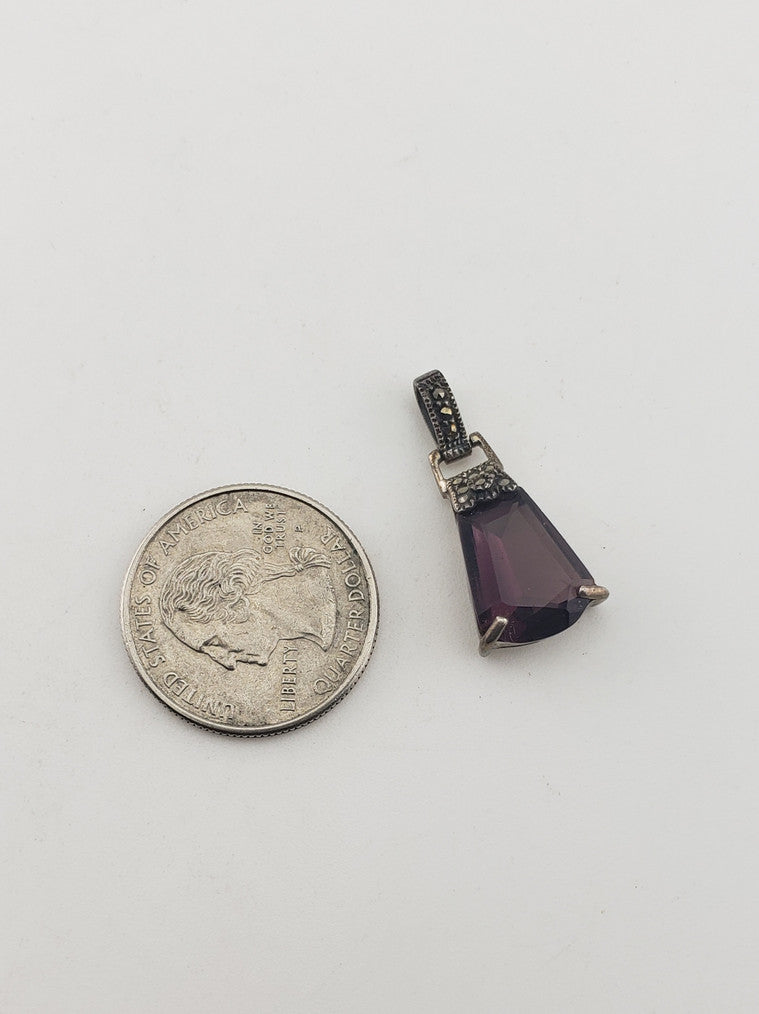 SS Pendant w/ Purple Stone