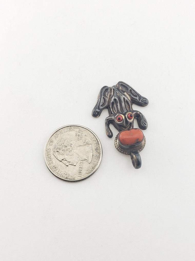 SS Frog w/ Coral Pendant