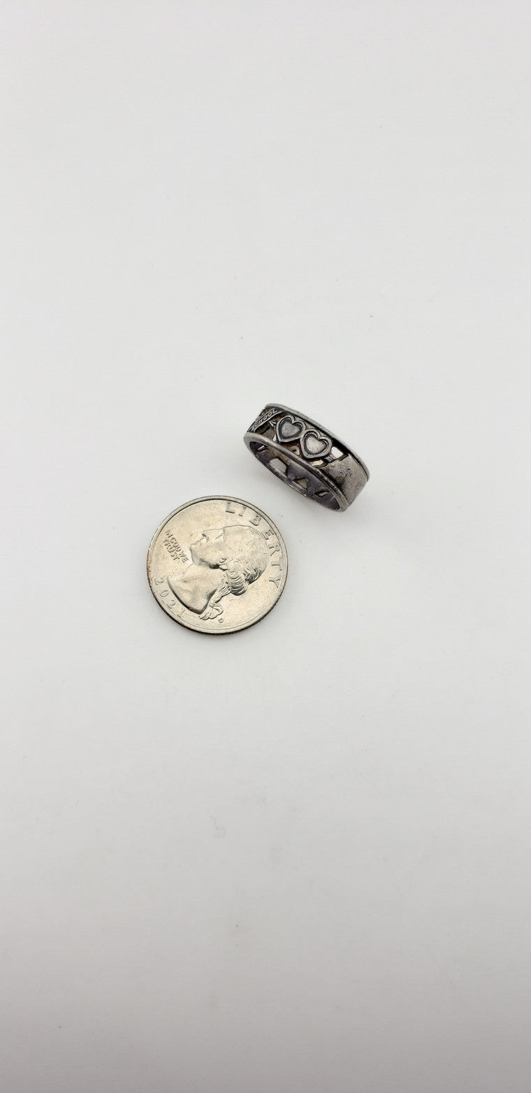 Silver Scrolling Heart Band