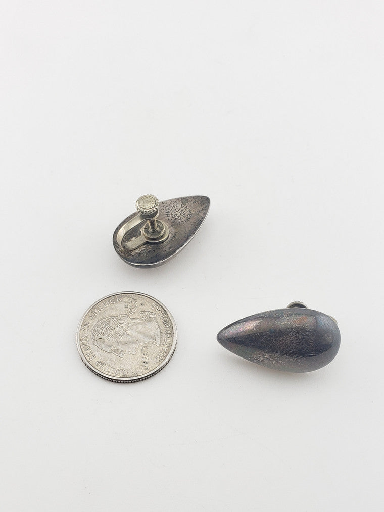 SS Puffed Teardrop Earrings