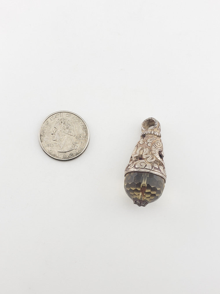 SS Tibet Faceted Quartz Pendant