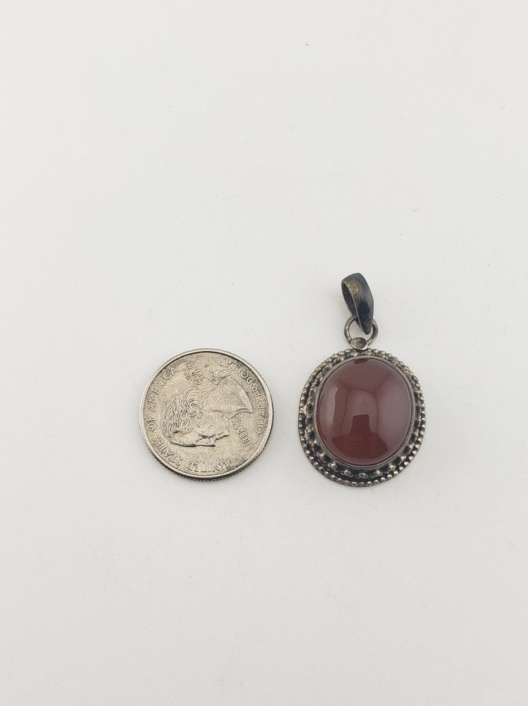 SS Carnelian Knob Pendant