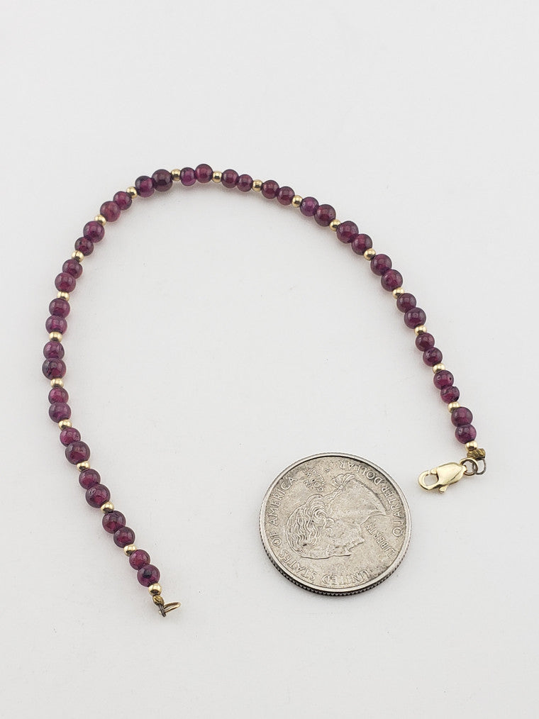 Synthetic Ruby Beaded Bracelet
