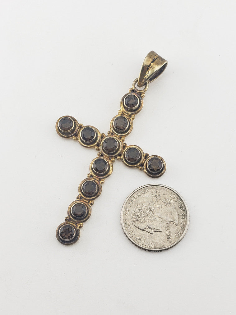 Silver Topaz Cross Pendant