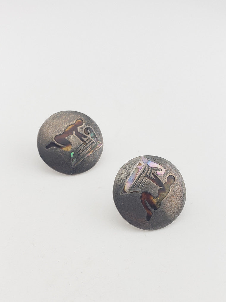 SS Screwback Enamel Earrings