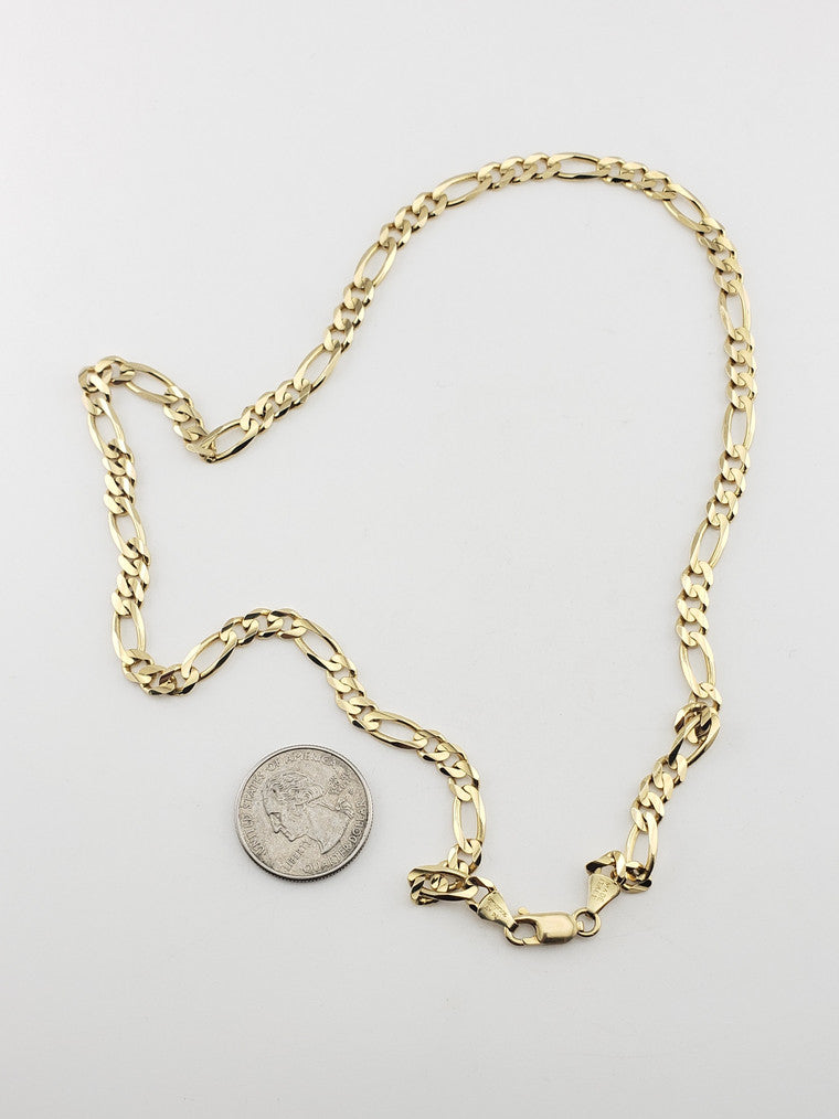 14KY Figaro Link Chain Necklace