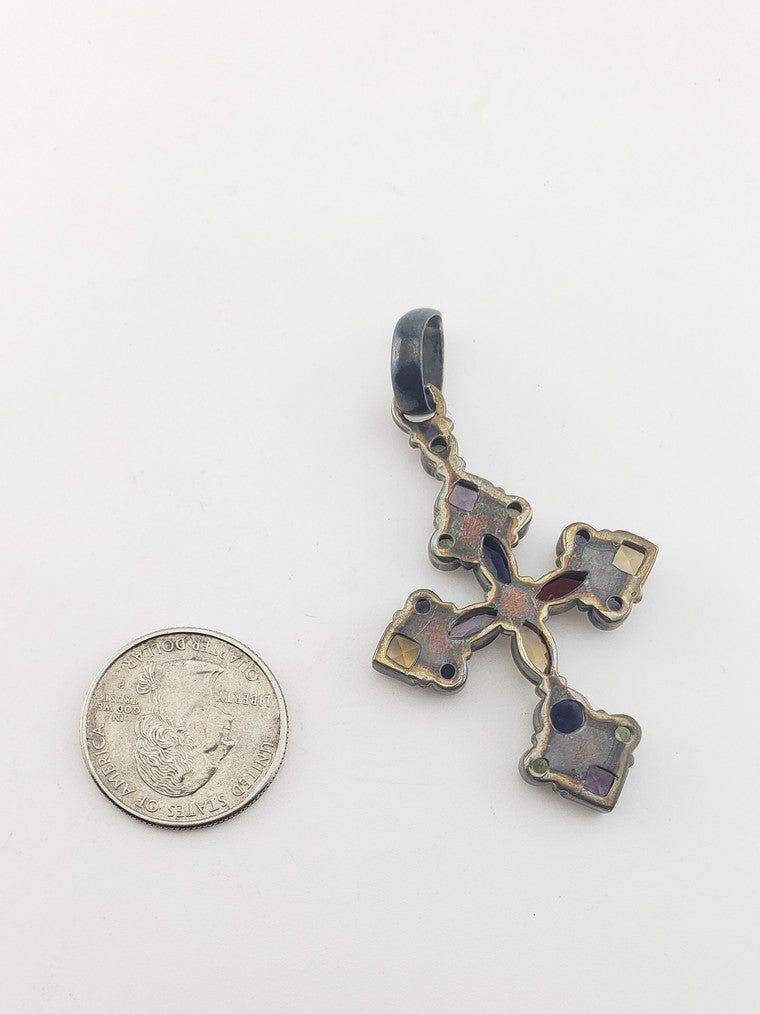 SS Cubic Zirconia Cross Pendant