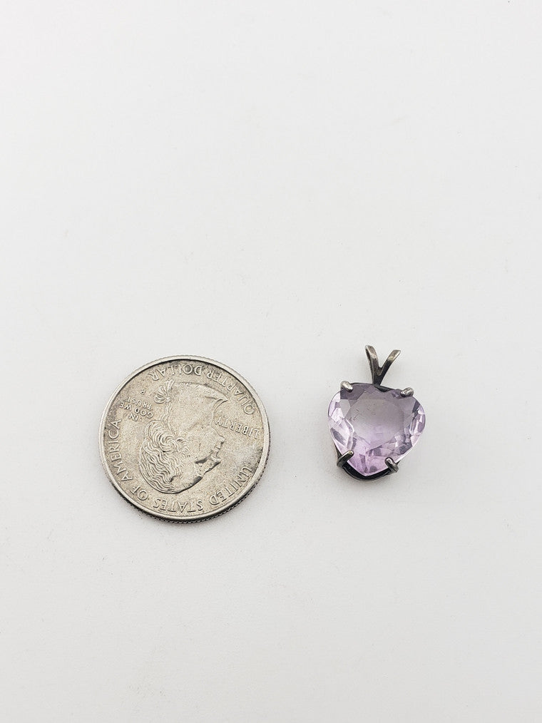 SS Lavender Quartz Heart Pendant