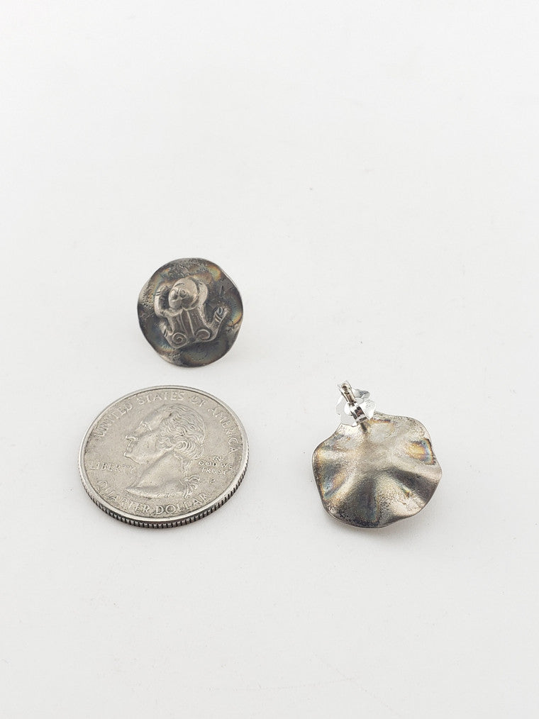 Antique SS Frog Earrings w/ 14kw Backs
