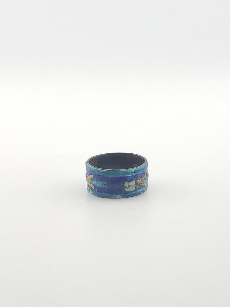 Silver Enamel Band