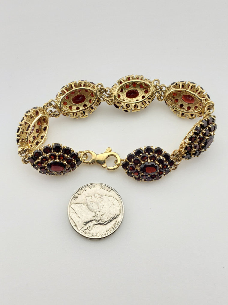 Garnet Cluster Bracelet