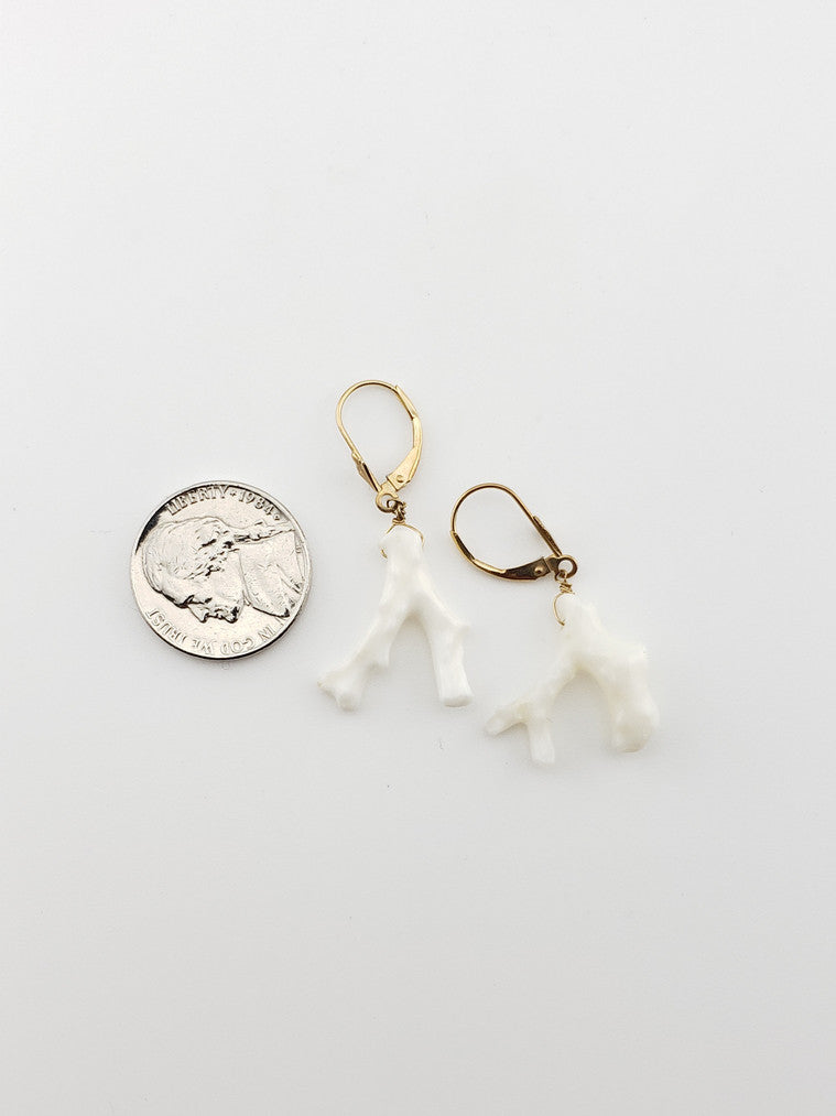 White Coral Earrings