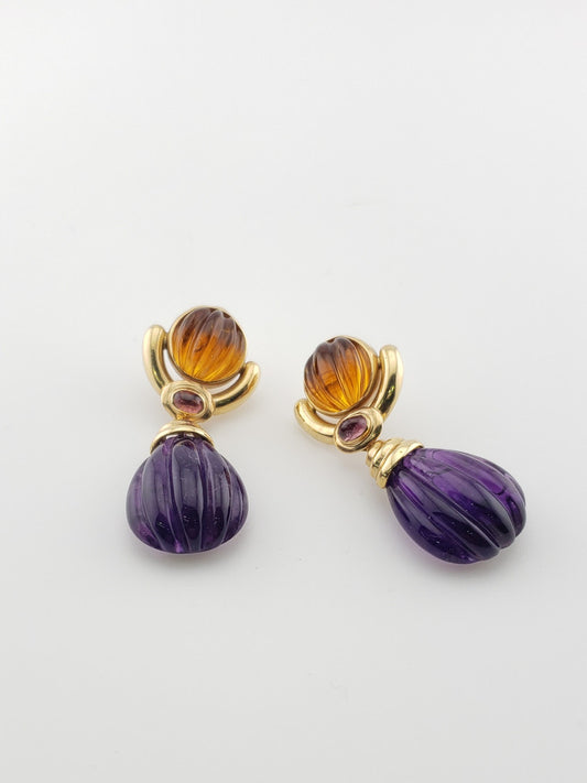 Amethyst and Citrine Earrings