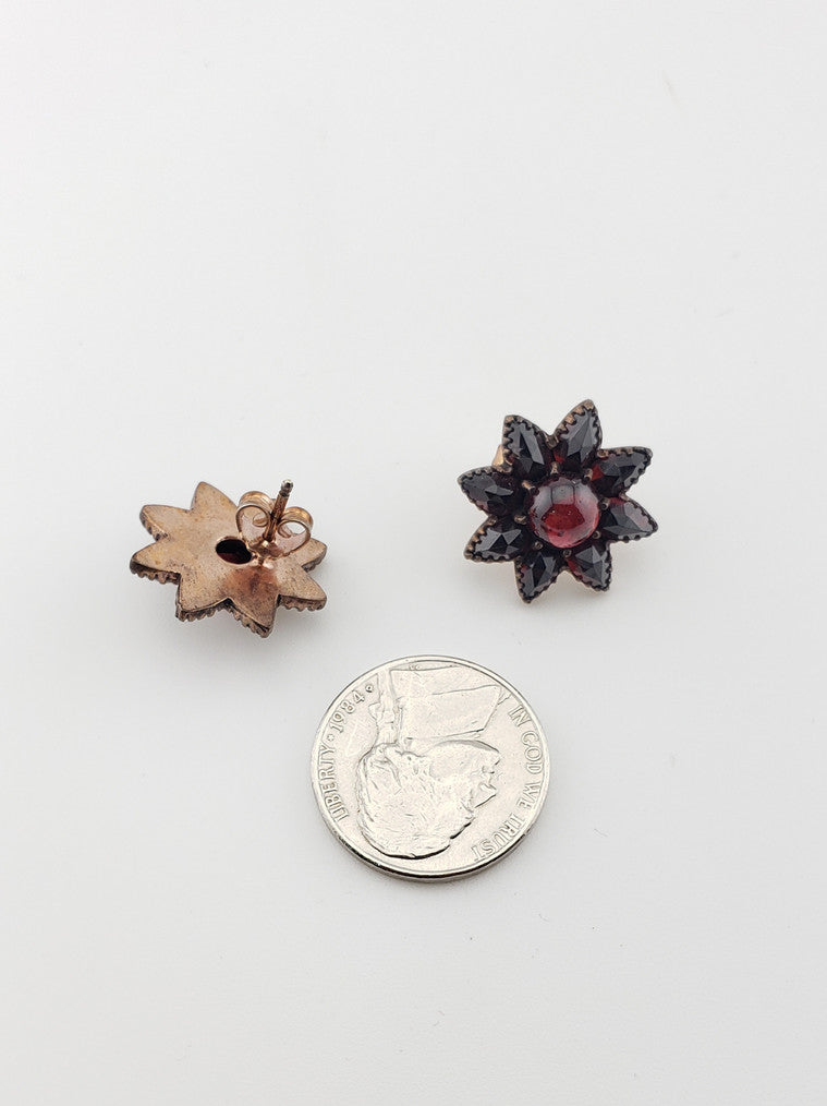 Antique Garnet Star Earrings