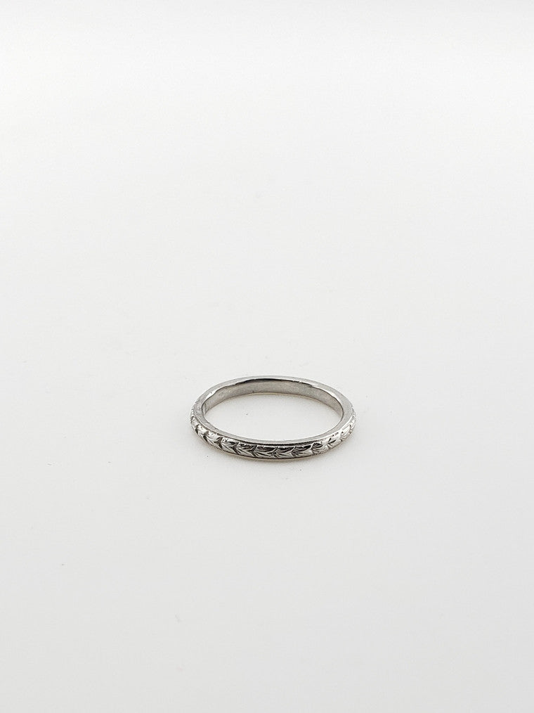 Thin Engraved Platinum Band